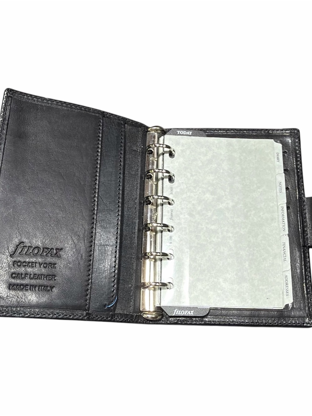 VINTAGE 1980’s FILOFAX POCKET YOKE 100% CALF LEATHER ORGANIZER MADE IN ITALY